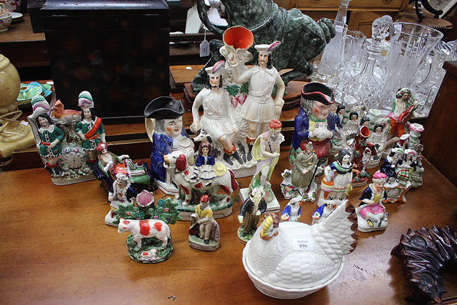 Appraisal: A QUANTITY OF VARIOUS STAFFORDSHIRE TYPE FLAT BACK FIGURES to