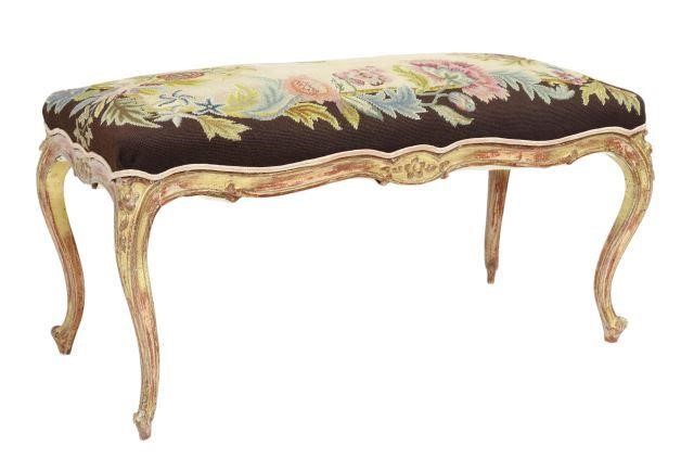 Appraisal: French Louis XV style bench late th early th c