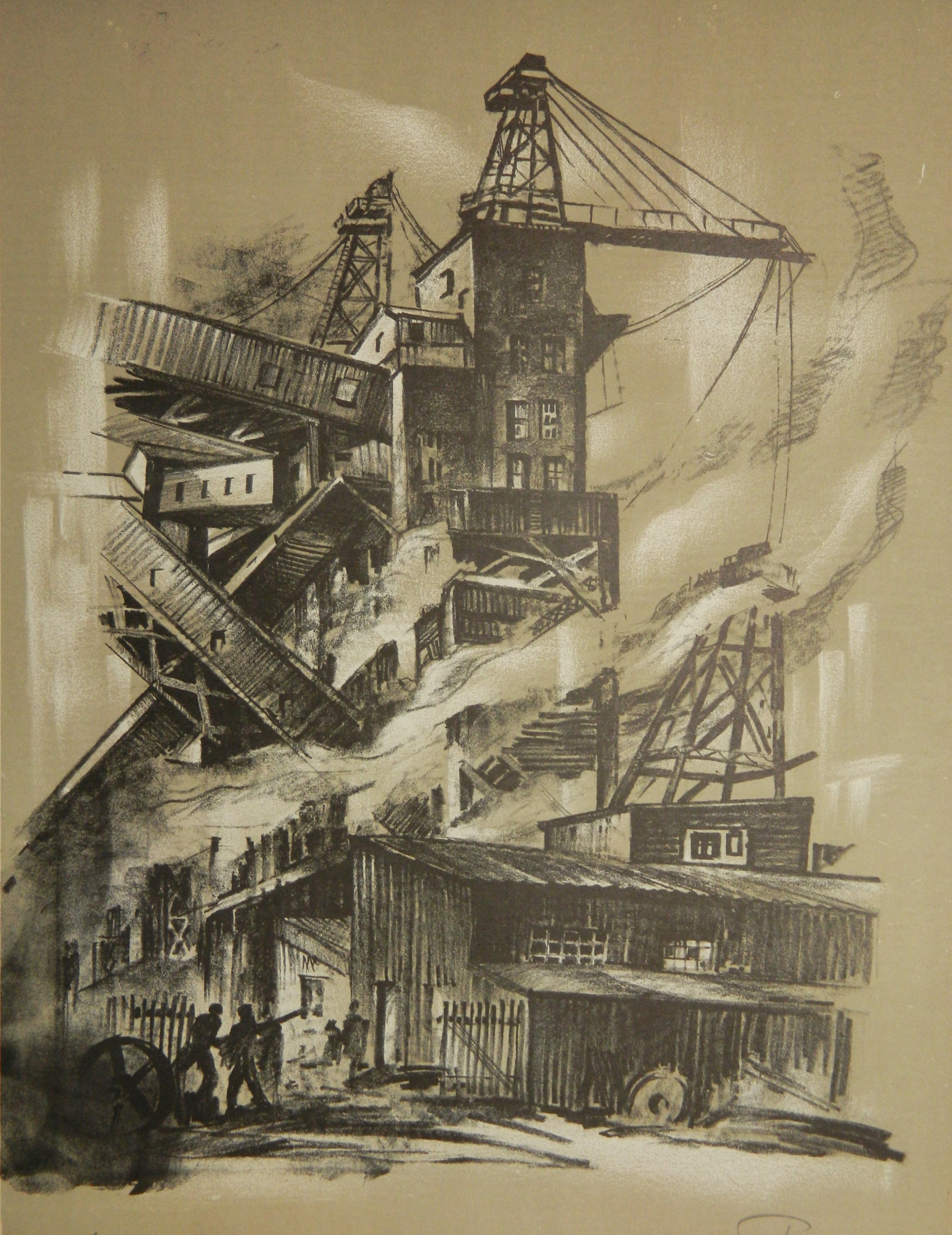 Appraisal: Mark Freeman - ''Coal Chute''- lithograph signed titled and annotated