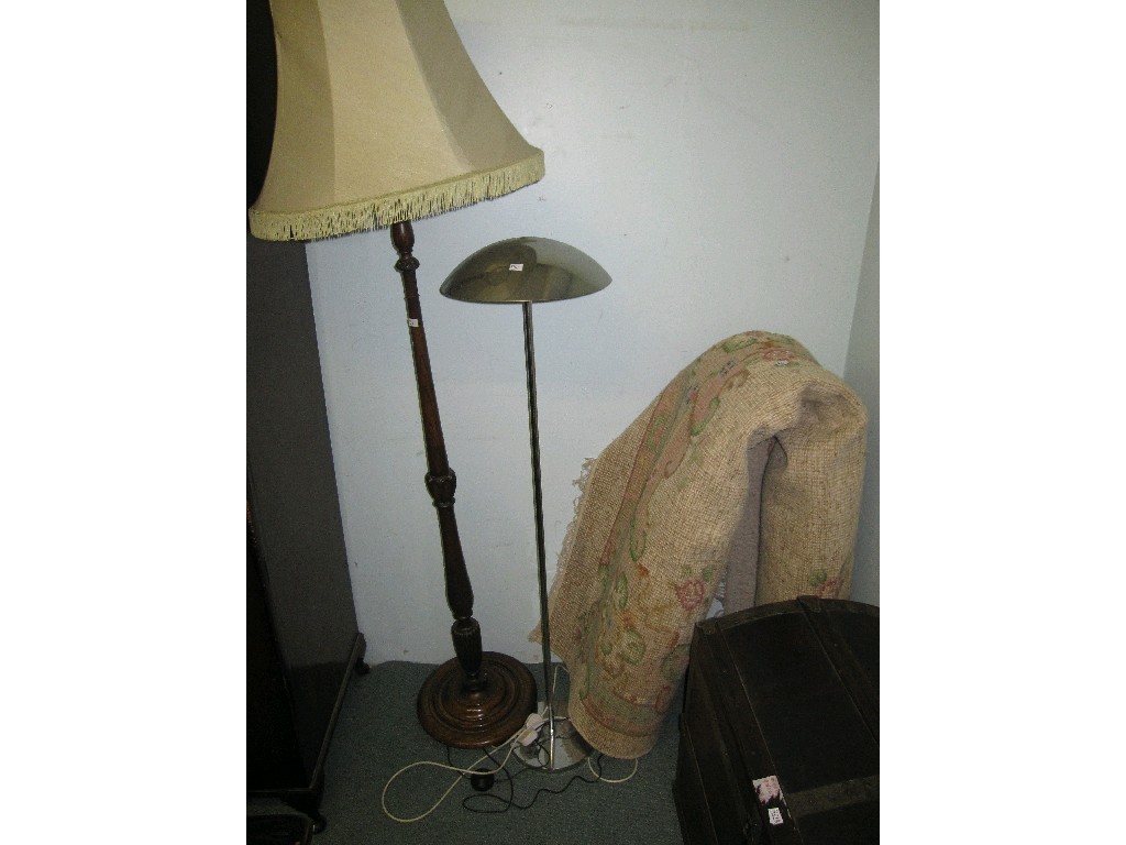 Appraisal: Lot comprising two floor lamps and an Indian rug