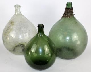 Appraisal: Lot of French glass demi john bottles Lot of French