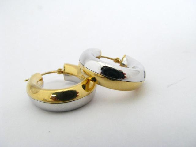 Appraisal: Pair of K Yellow and Gold two sided oval hoop