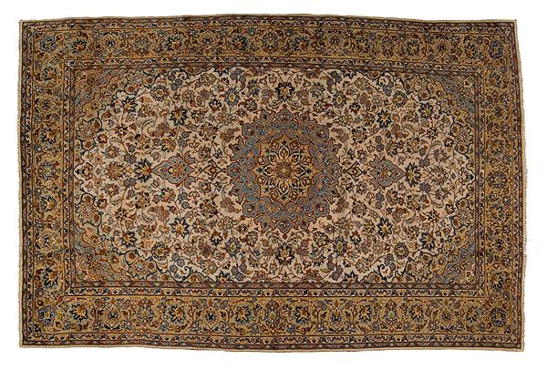 Appraisal: ISFAHAN RUG Iranian mid- th century having a tan ground