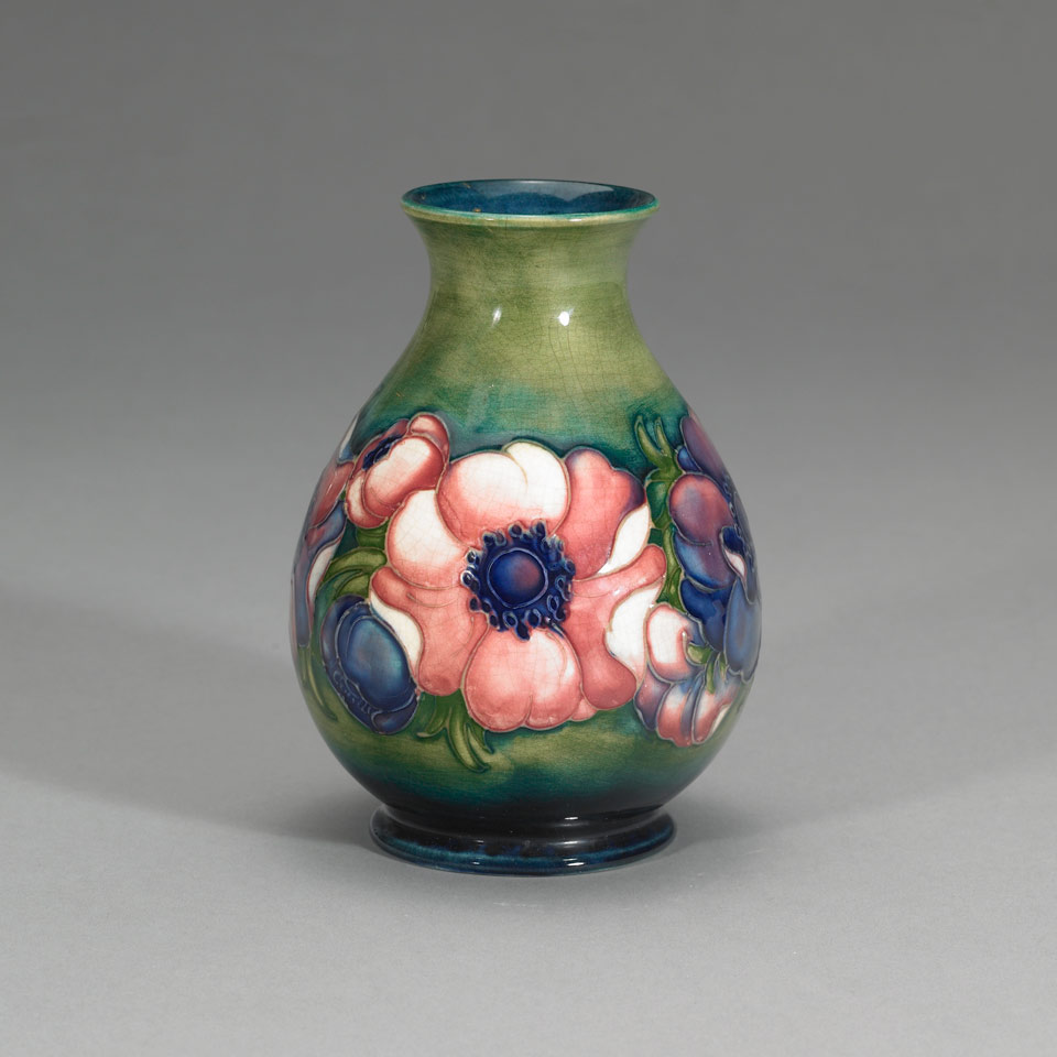 Appraisal: Moorcroft Anemone Vase c impressed marks painted initials in blue