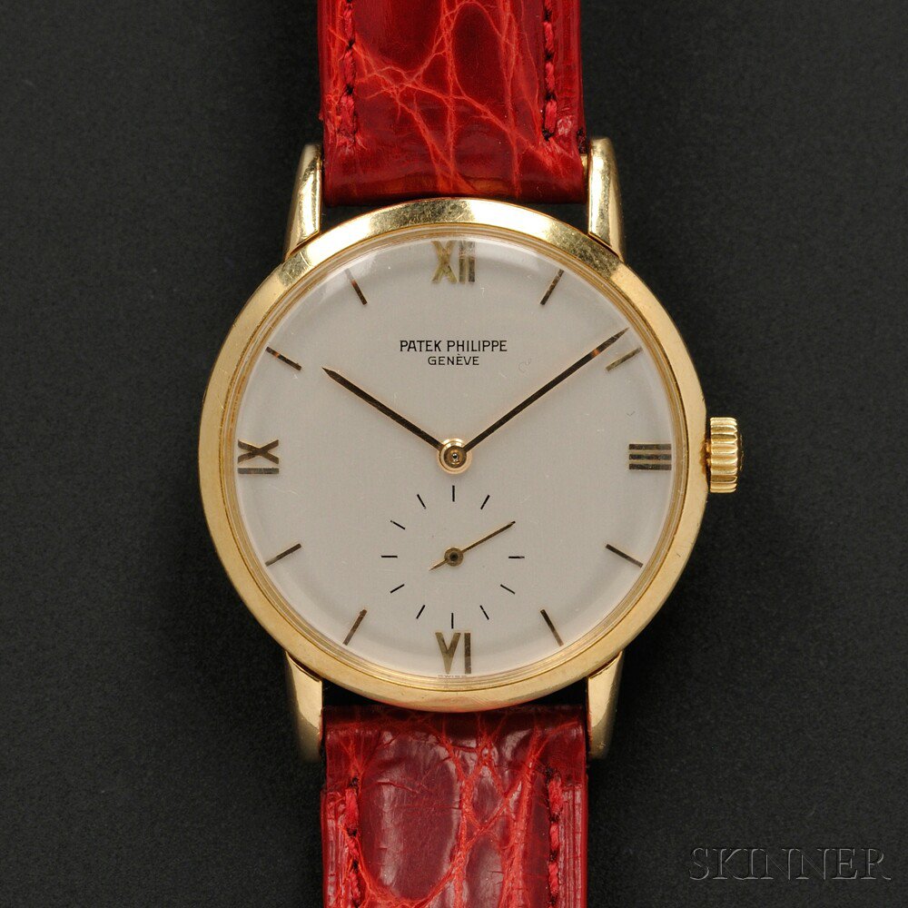 Appraisal: kt Gold Wristwatch Patek Philippe the silver-tone metal dial with