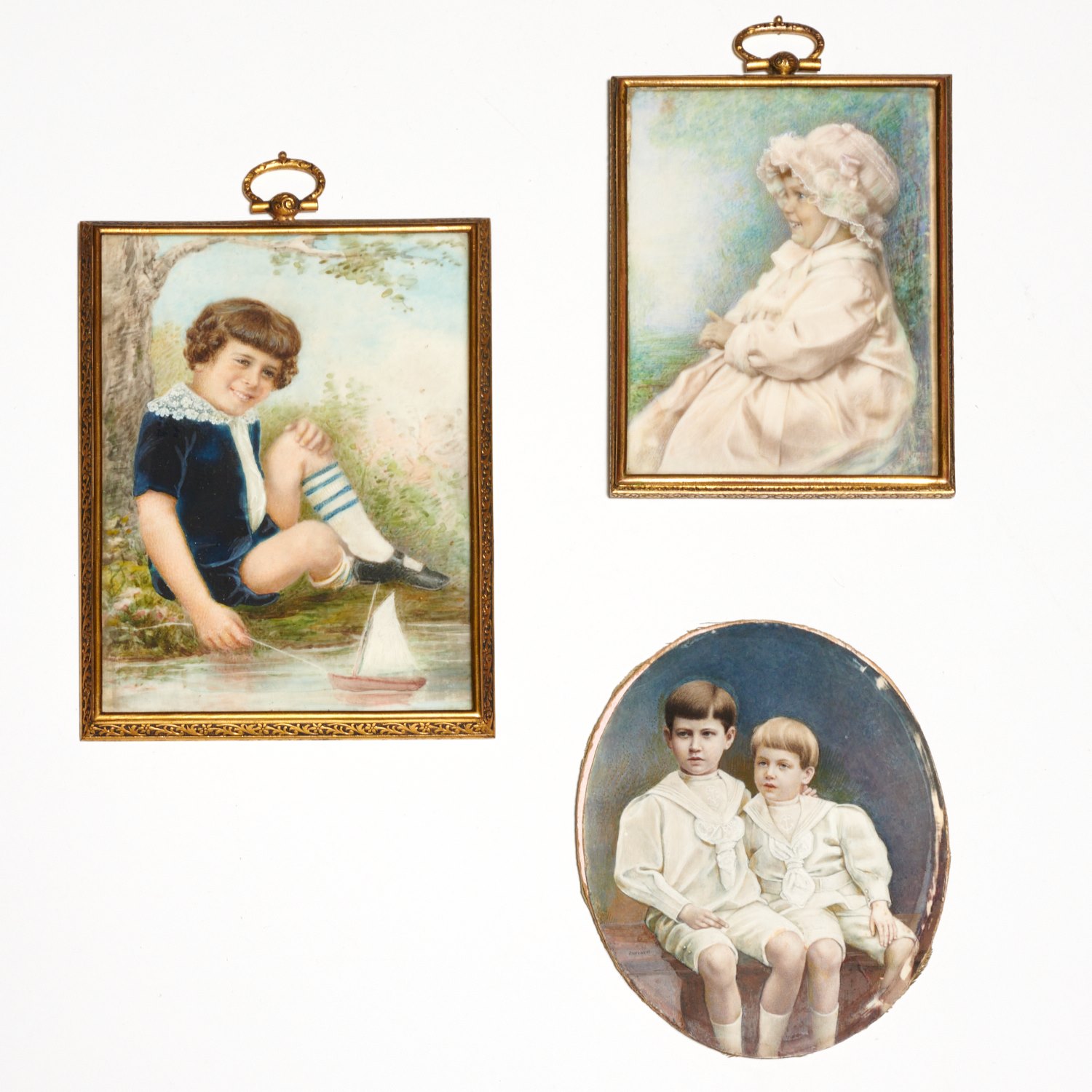 Appraisal: ANTIQUE PORTRAIT MINIATURES OF CHILDREN th th c incl a