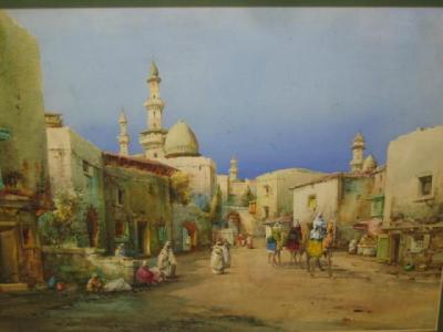 Appraisal: ENGLISH SCHOOL Arabian Street Scene unsigned th th century x