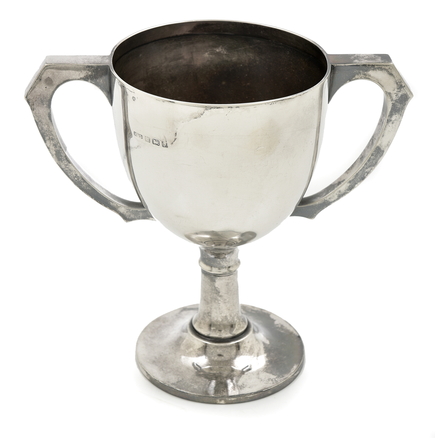 Appraisal: AN ART DECO SILVER TWO-HANDLED TROPHY CUP ROBERTS DORE BIRMINGHAM