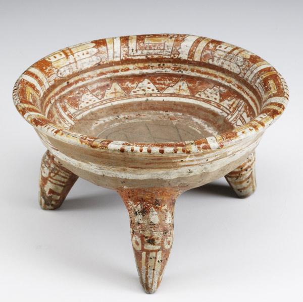 Appraisal: Mixtec tripod bowl Mexico AD - Painted and incised terra