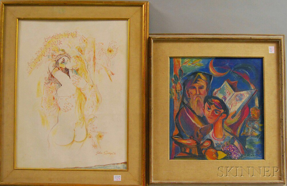 Appraisal: John Shayn American - Two Framed Works The Teachings of