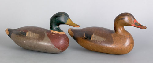 Appraisal: Pair of R Madison Mitchell mallard duck decoys ca l