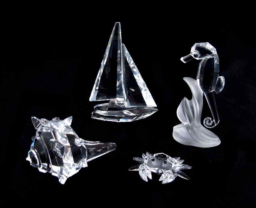 Appraisal: SWAROVSKI CRYSTAL FIGURES piece lot to include SAILBOAT G Stamey