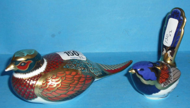 Appraisal: Royal Crown Derby Paperweights Woodland Pheasent And The Fairy Wren