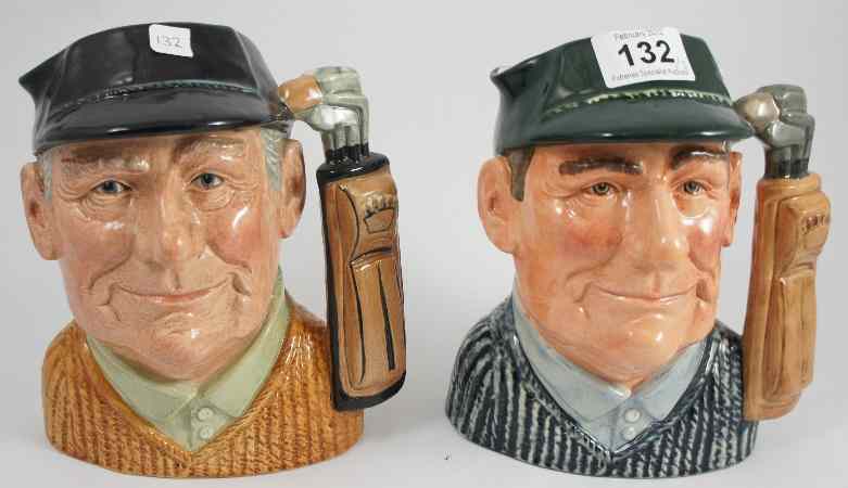 Appraisal: Royal Doulton Large Character Jugs Golfer D and Golfer D