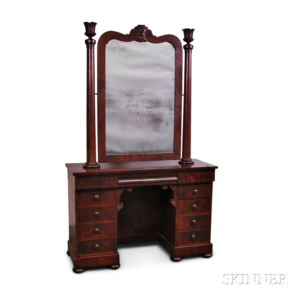 Appraisal: Late Federal Mahogany and Mahogany Veneer Dressing Table Boston Massachusetts