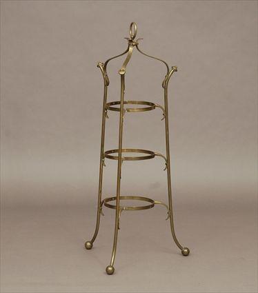 Appraisal: English Brass Three-Tier Plate Stand