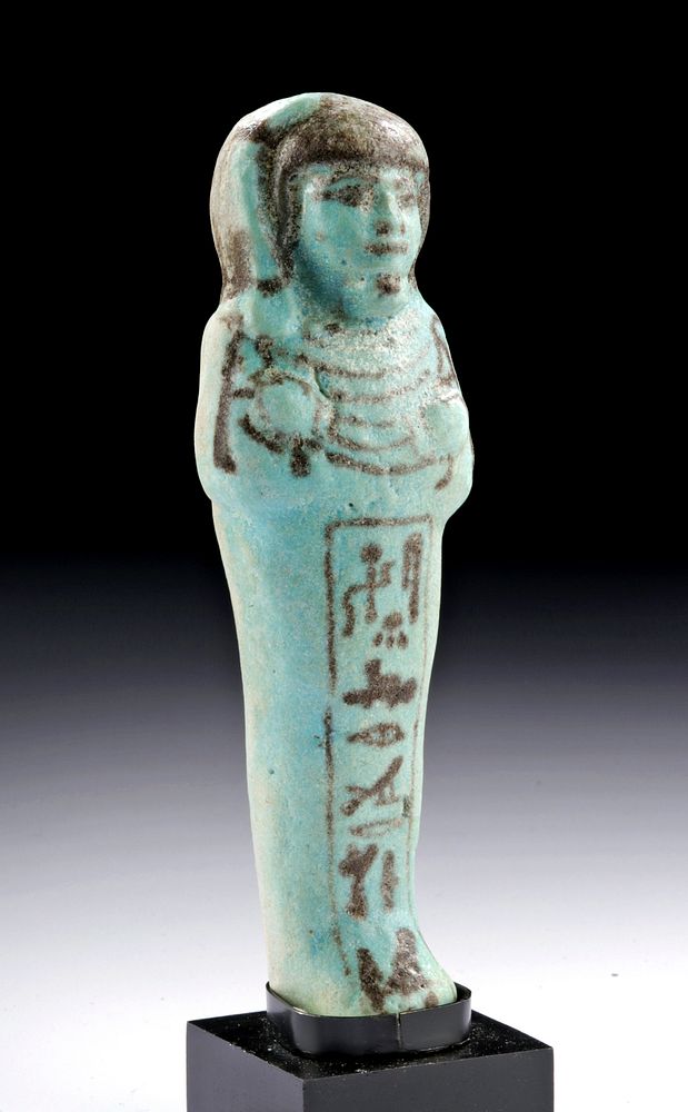 Appraisal: Egyptian Ramesside Period Faience Ushabti of Hori Ancient Egypt New