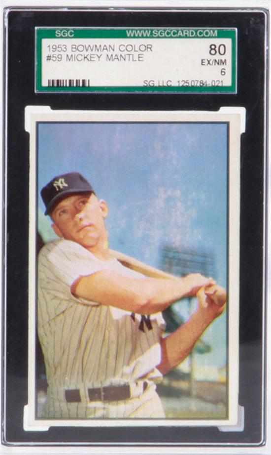 Appraisal: Bowman Mickey Mantle baseball card SGC grading EX NM Provenance