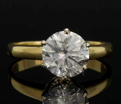 Appraisal: A Ladies' Solitaire Carat Diamond Ring Round brilliant cut diamond