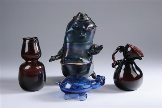 Appraisal: ERWIN EISCH German b Four pieces of glass including an