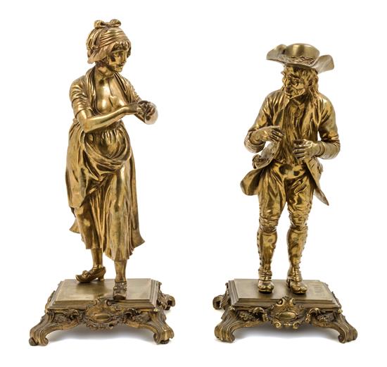 Appraisal: Sale Lot Two French Gilt Bronze Figures in the form