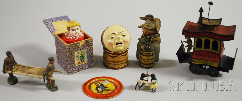 Appraisal: Seven Assorted Small of Children's Toys th century a lithograph