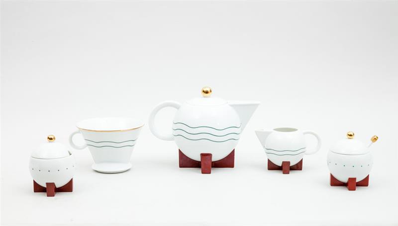 Appraisal: MICHAEL GRAVES FOR SWID POWELL BIG DIPPER COFFEE SET Gilt