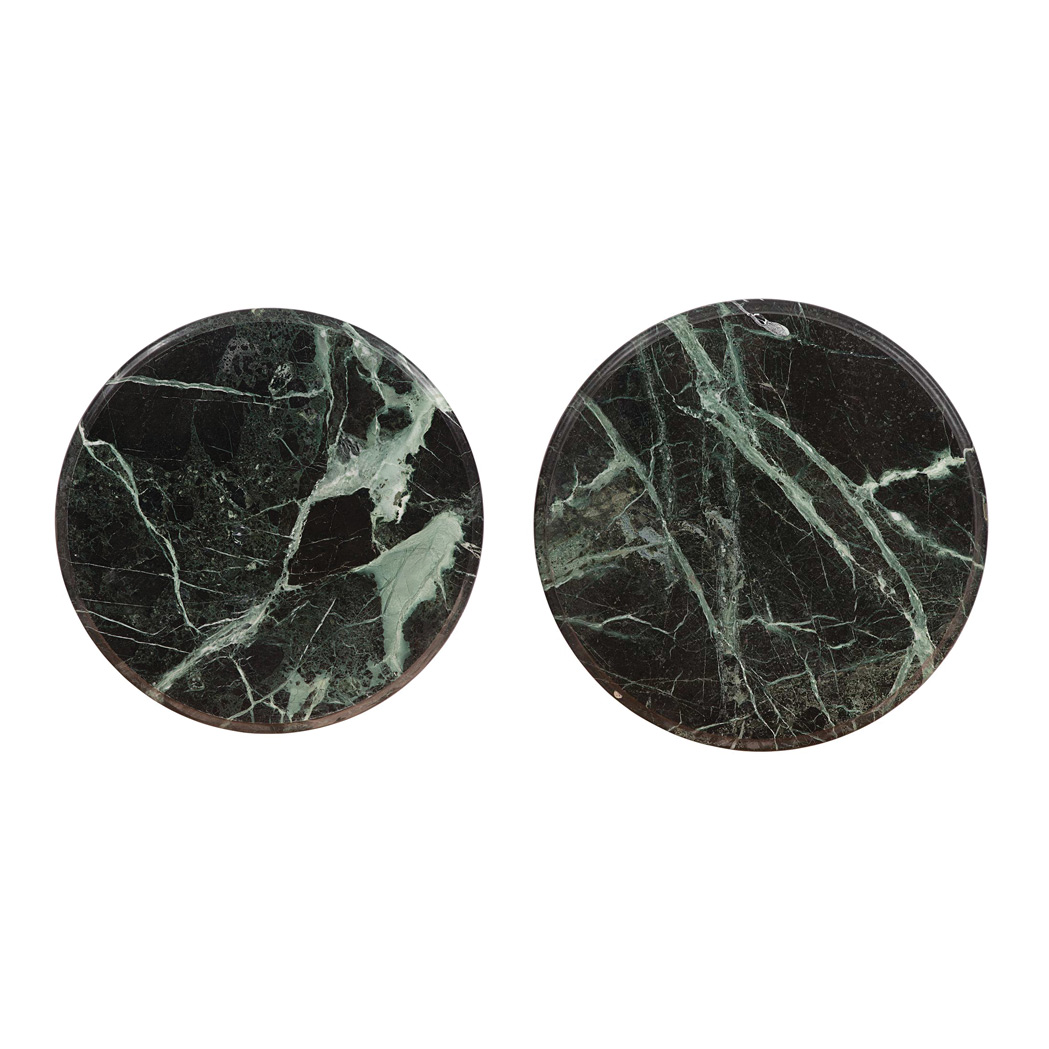 Appraisal: Assembled Pair of Verde Antico Marble Tops Each of circular