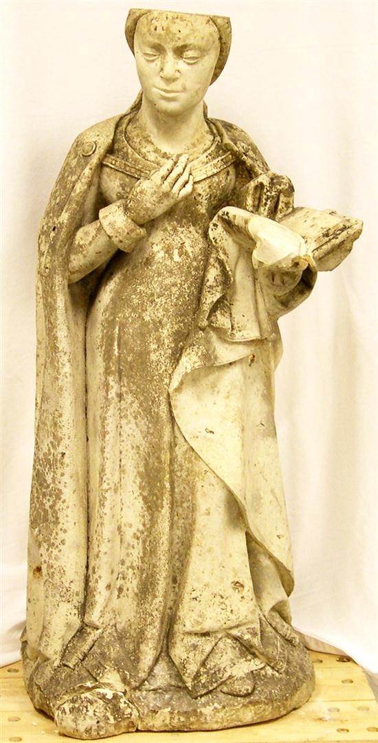 Appraisal: French Burgundian Gothic th C The Virgin Mary Plaster ''