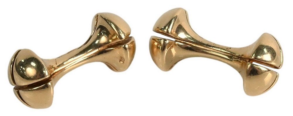 Appraisal: Pair of Karat Gold and Barbell Cufflinks grams Pair of