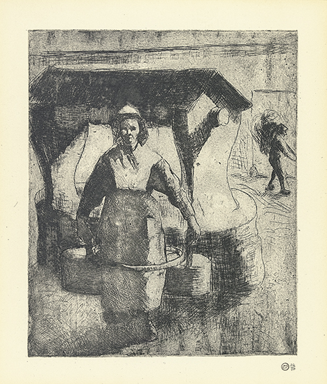 Appraisal: CAMILLE PISSARRO Paysanne au puits Etching on cream wove paper