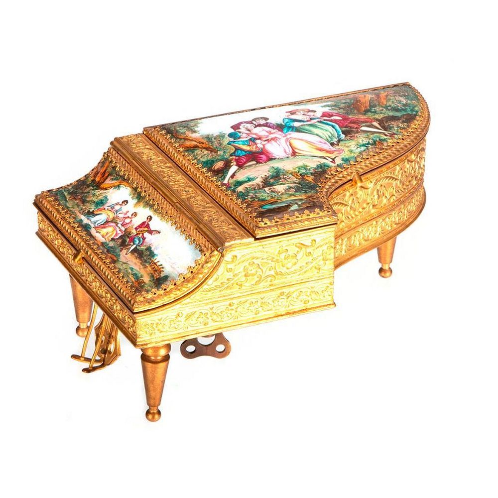 Appraisal: Piano Music Box Fitted as Jewelry Box Music Box Piano