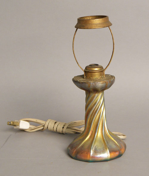 Appraisal: Tiffany favrille glass table lamp base h