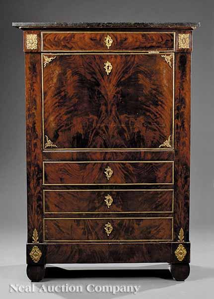 Appraisal: A Louis Philippe Figured Mahogany and Gilt Bronze-Mounted S cr