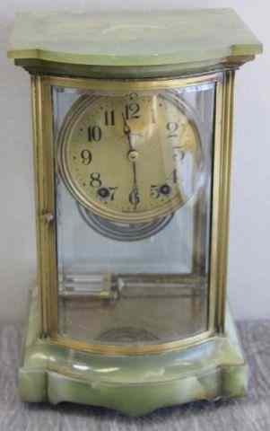 Appraisal: Seth Thomas Onyx and Crystal Regulator Clock withBow Front From