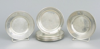 Appraisal: A Set of Thirteen Sterling Silver Canape Plates by Gorham