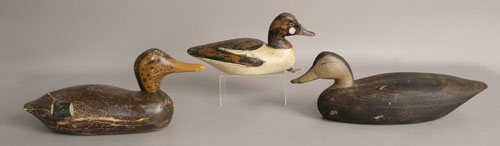 Appraisal: Three decoys mid th c to include a hollow body