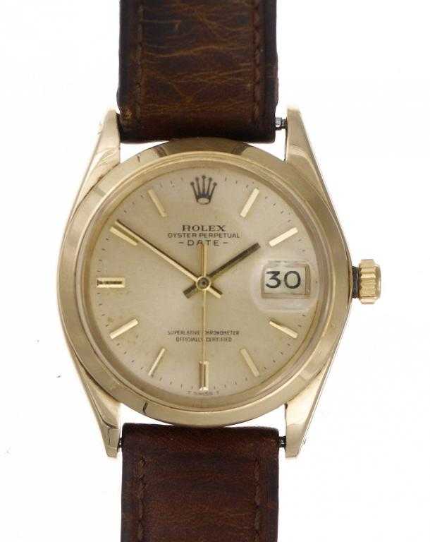 Appraisal: A ROLEX CT GOLD WRISTWATCH OYSTER PERPETUAL DATE REF calibre