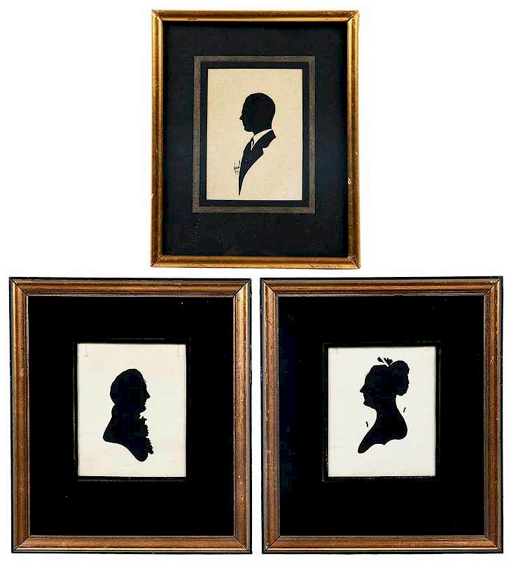 Appraisal: Three Framed Silhouettes One Dai Vernon Canadian Continental th th