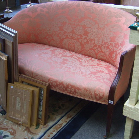 Appraisal: A George III mahogany framed two-seater sofa circa the curved