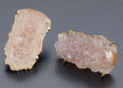 Appraisal: Wendy Brigode earrings for unpierced ears Quartz nodules in k