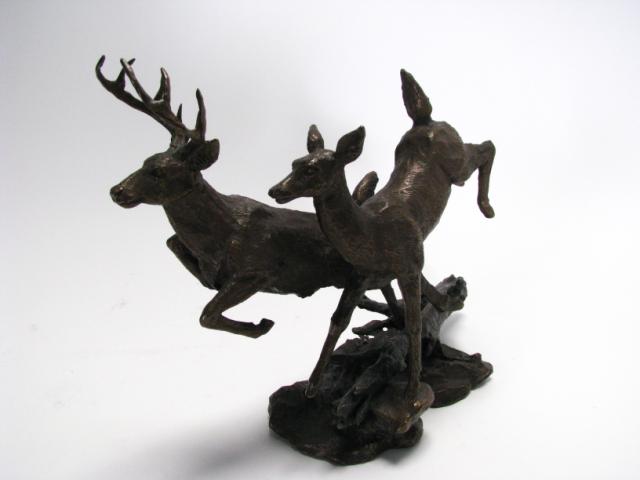 Appraisal: Mark Hopkins bronze sculpture Deer