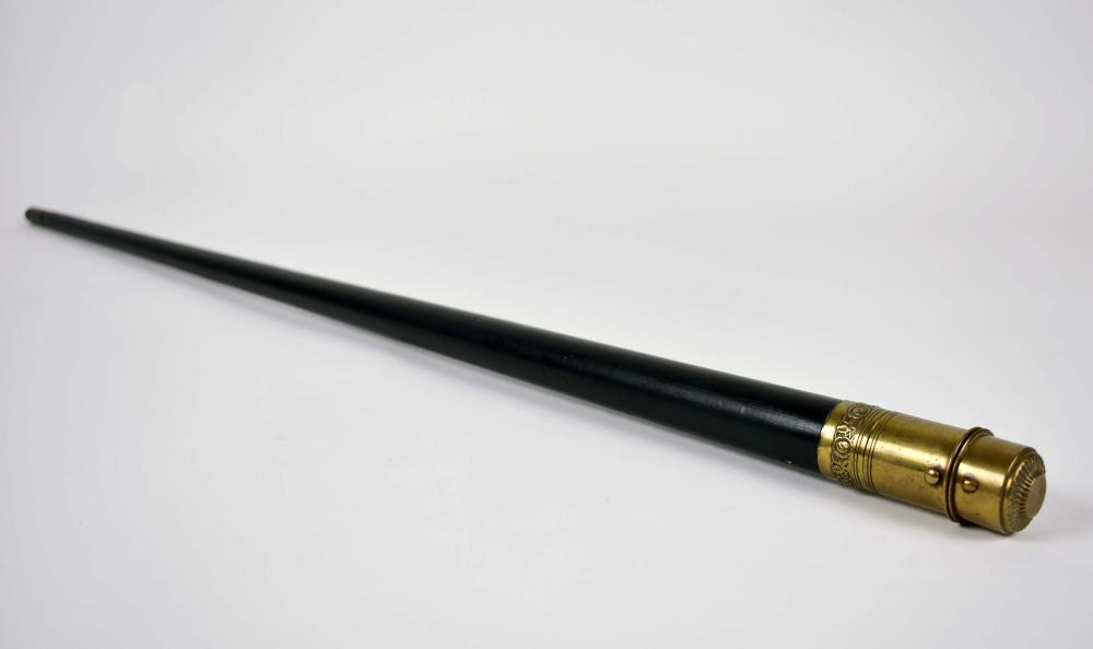 Appraisal: ANTIQUE GADGET CANE WITH LIGHTERLate th Early th Century The