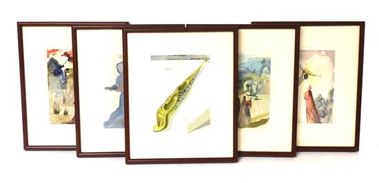 Appraisal: After Salvador Dali Spanish - framed color prints two signed