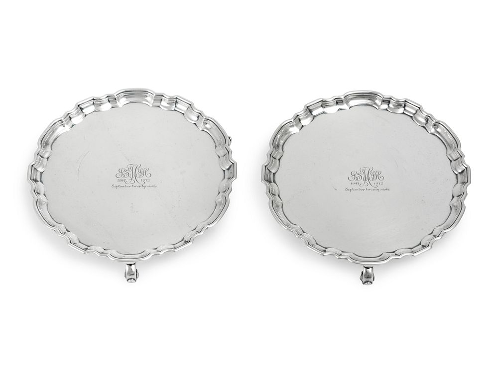 Appraisal: A Pair of Tiffany Co Silver Salvers A Pair of