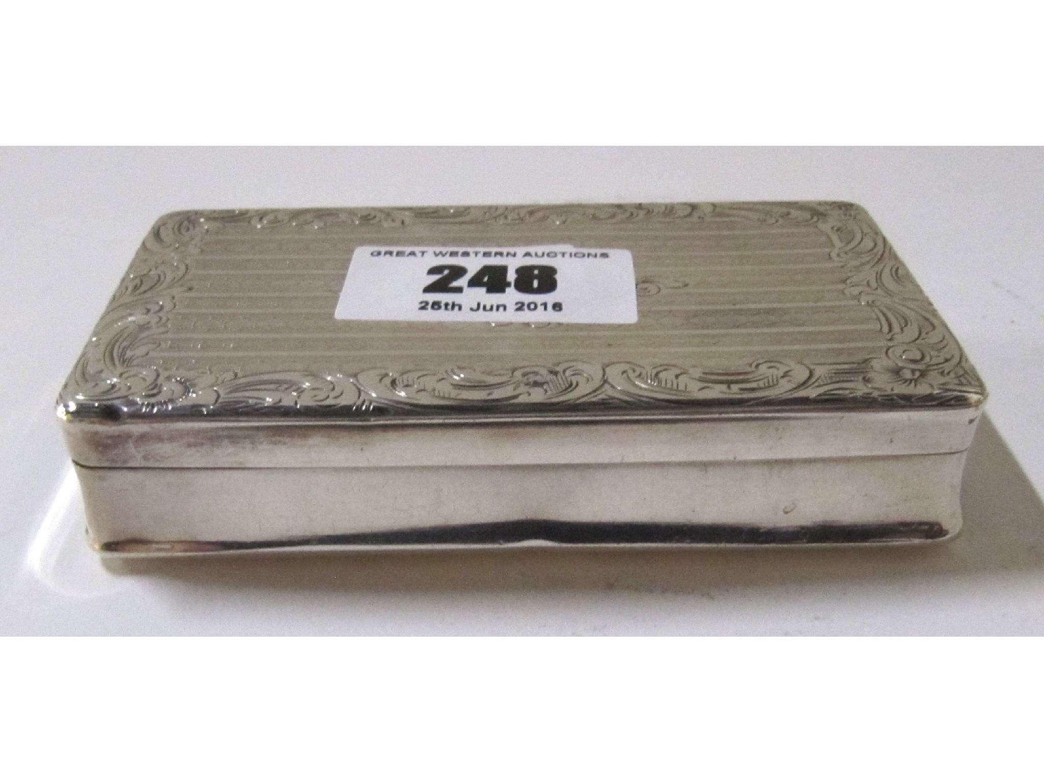 Appraisal: A white metal cigarette box