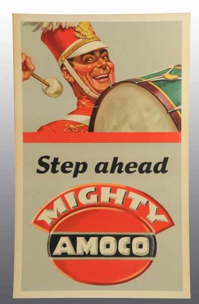 Appraisal: Amoco Band Drummer Poster Description s Featured drum major Twelve-inch