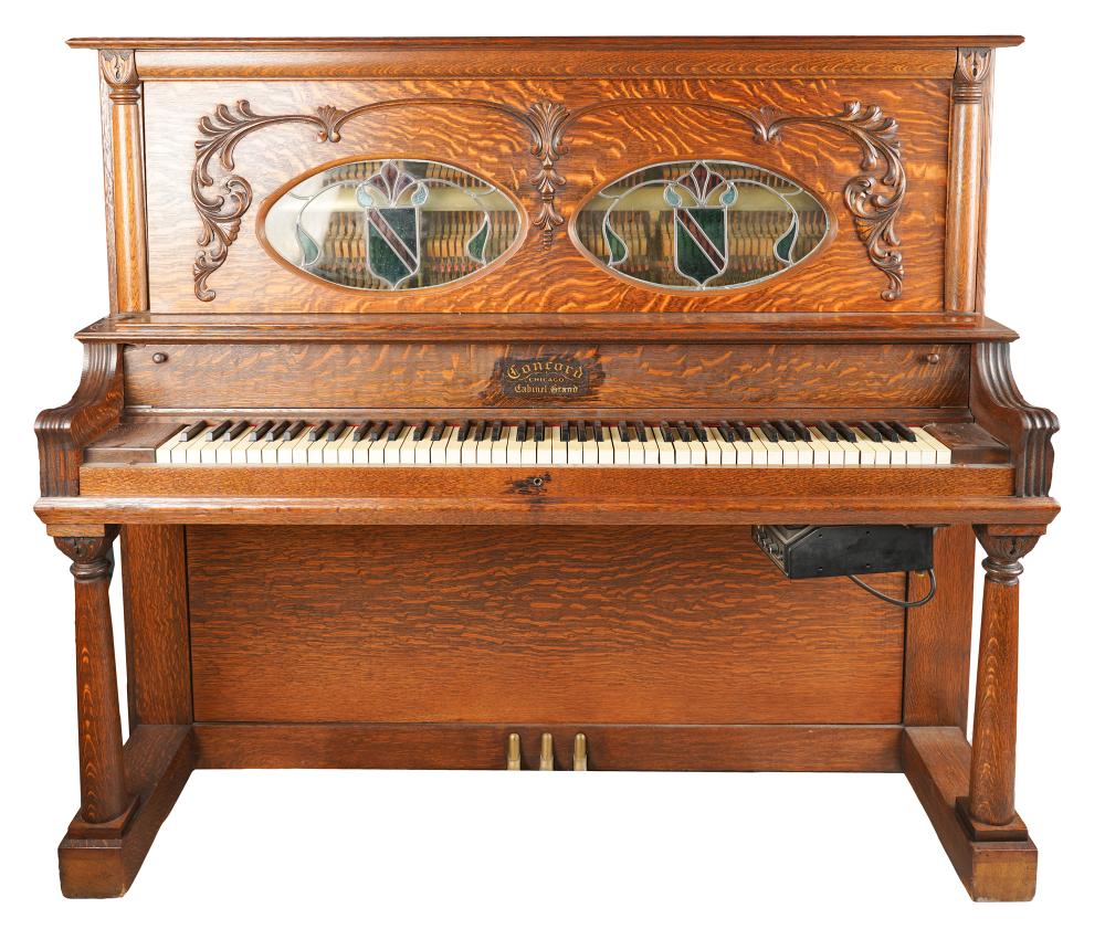 Appraisal: AMERICAN UPRIGHT PIANOConcord Cabinet Grand Chicago Illinois serial number oak