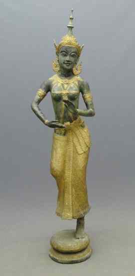 Appraisal: Indonesian bronze life size figure '' Ht