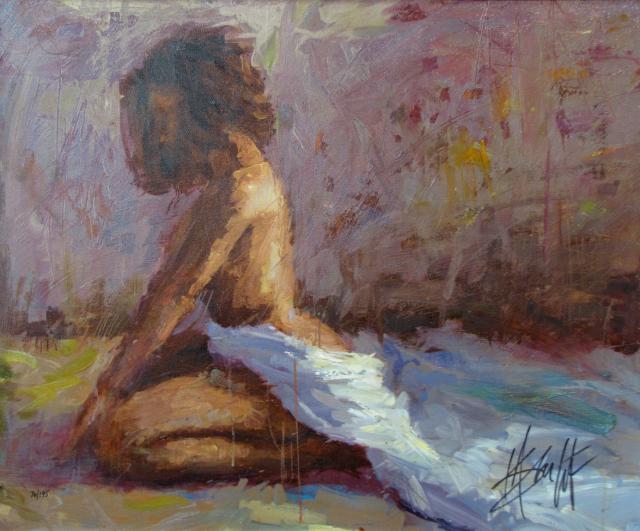 Appraisal: Henry Asencio Italy CA active x oil-embellished giclee signed lower